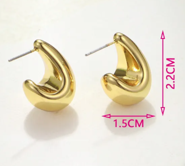 Vintage Chunky Teardrop Earrings