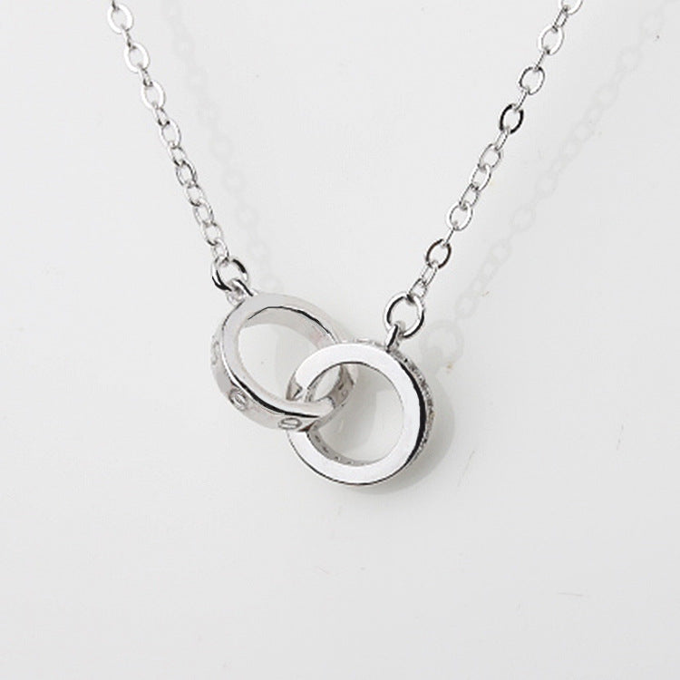 Luxury Double Ring Crystal Necklace