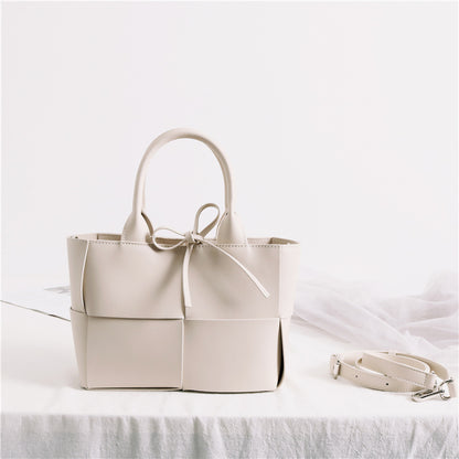 Vintage Luxury Woven Tote Handbag for Women – Elegant Crossbody Shoulder Bag