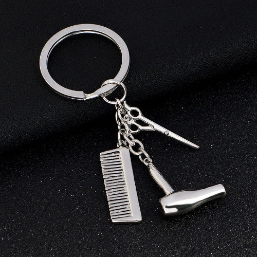 Hair Stylist Keychain Set – Fashion Hairdresser Tool Charm Keyring Gift
