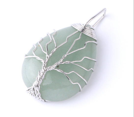 Tree of Life Crystal Teardrop Necklace