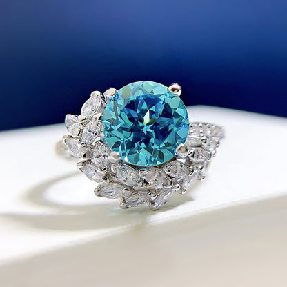 Luxury S925 Silver Crystal Engagement Ring for Women