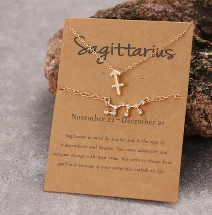 Zodiac Sign Necklace Set – Elegant Astrology Jewelry for Women