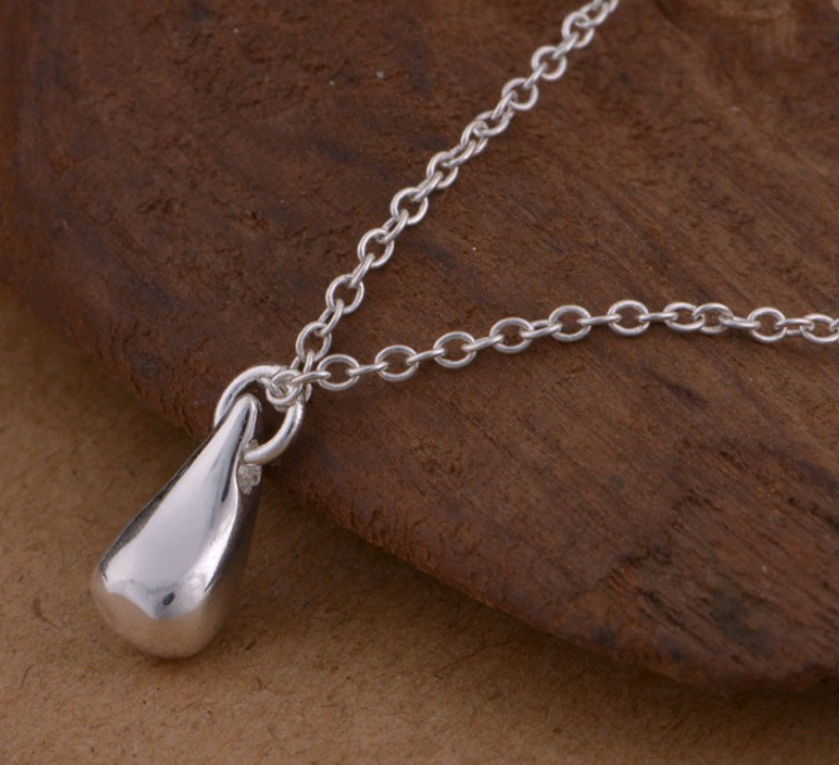 Minimalist Silver Teardrop Jewelry Set