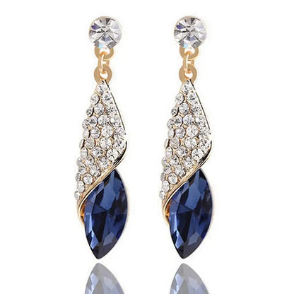 Vintage Crystal Teardrop Dangle Earrings