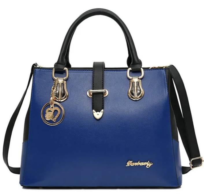 Elegant Color Block Tote Messenger Handbag