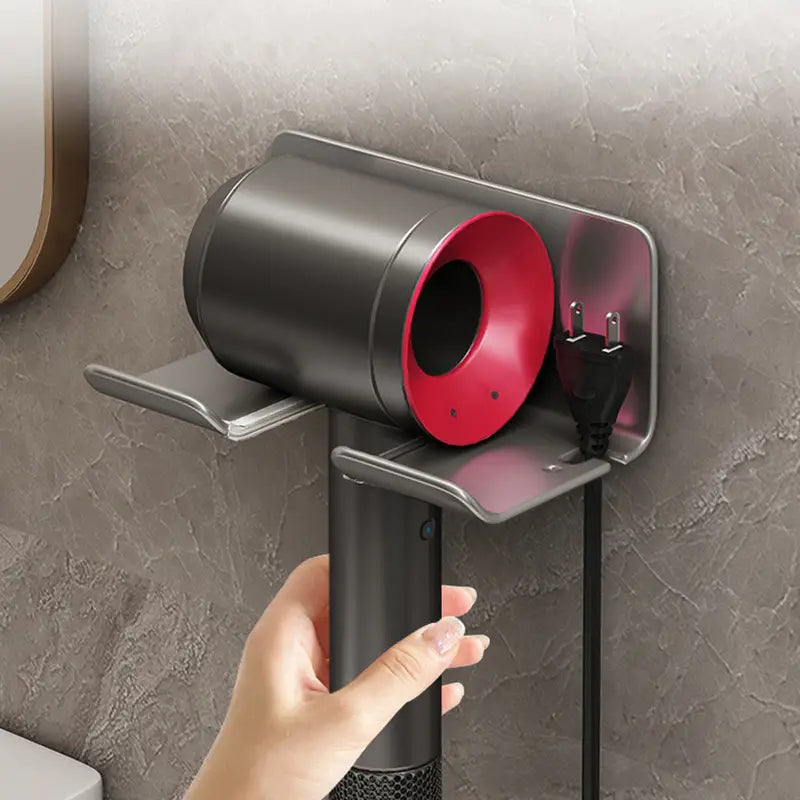 Wall Mounted Hair Tool Holder – Bathroom Organizer Rack for Hair Dryer & Styling Accessories