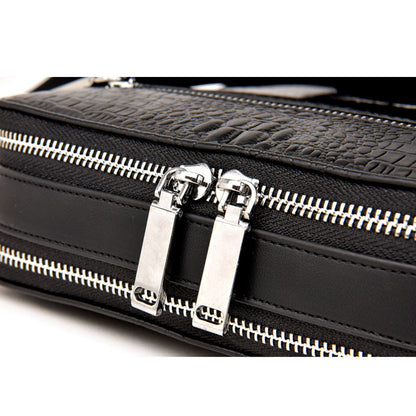 Genuine Leather Crocodile Pattern Handbag