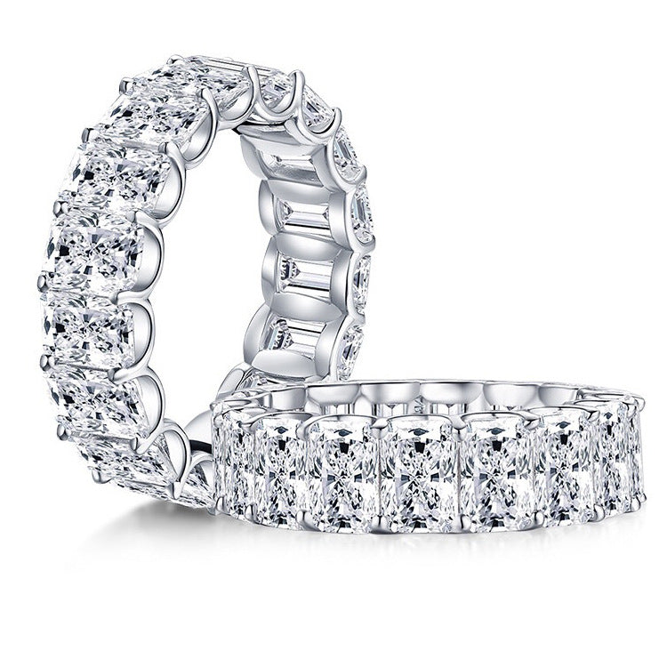 Luxury Sterling Silver Eternity Ring with Diamond Simulant