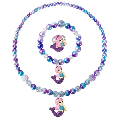 Mermaid Princess Jewelry Set for Girls – Necklace, Bracelet & Ring