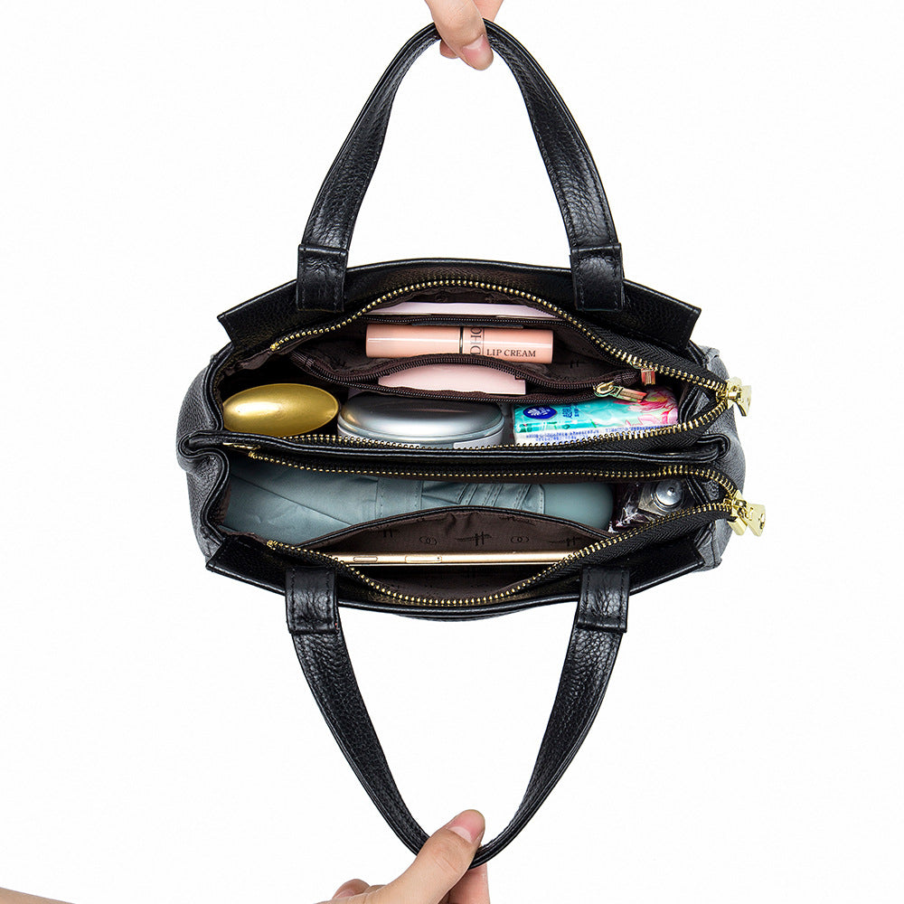 New Genuine Leather Women’s Handbag – Luxury Boston Tote