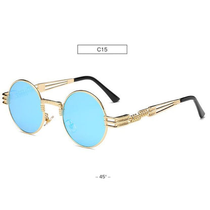 Spring Leg Round Frame Sunglasses