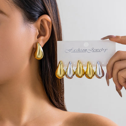 Minimalist Retro Teardrop Statement Earrings