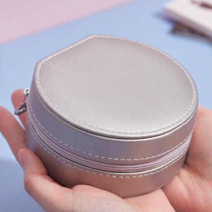 Mini Travel Jewelry Organizer Case – Portable Round Storage Box for Rings & Earrings