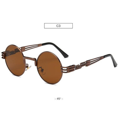 Spring Leg Round Frame Sunglasses