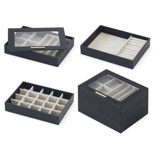 Velvet Jewelry Drawer Organizer – 4 Tier Storage Box