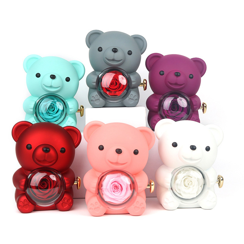 Romantic Rose Bear Gift Jewelry Box