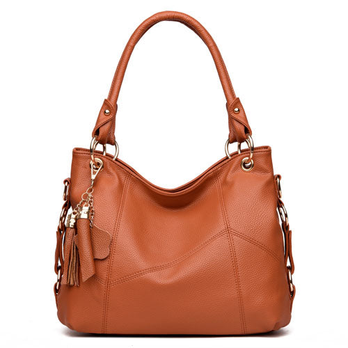Soft Leather Tassel Shoulder Bag – Elegant Women’s Fashion Handbag