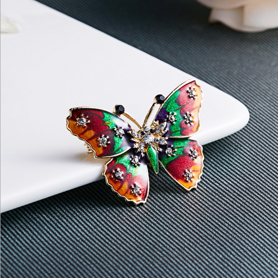 Elegant Butterfly Crystal Brooch