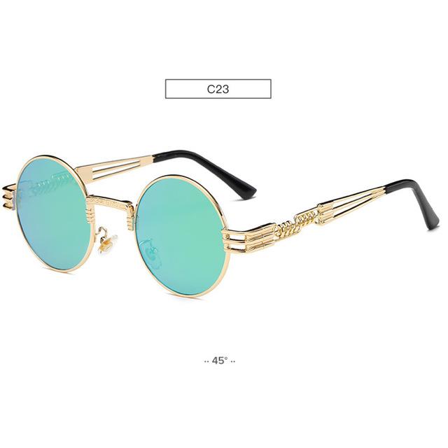 Spring Leg Round Frame Sunglasses