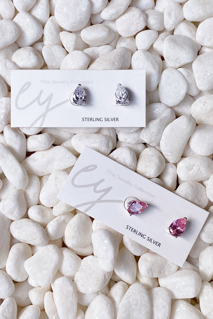 Luxe Sterling Silver Teardrop Stud Earrings