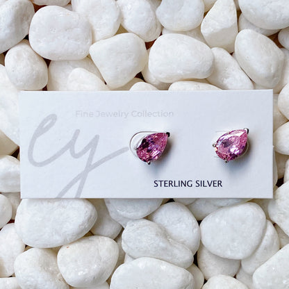 Luxe Sterling Silver Teardrop Stud Earrings