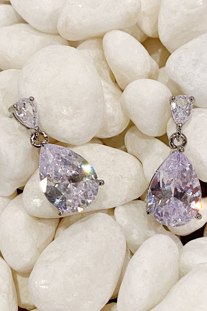 Diamond Look Teardrop Stud Earrings