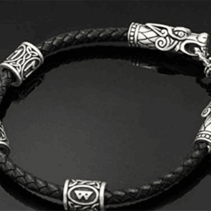 Viking Dragon Leather Bracelet