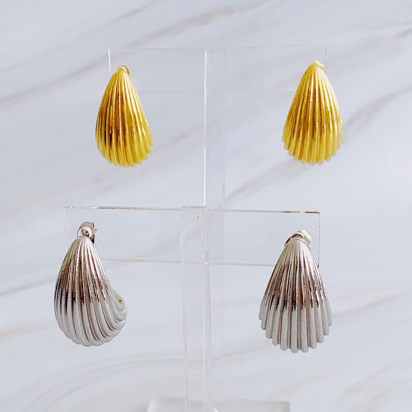 Luxury Cabled Teardrop Stud Earrings