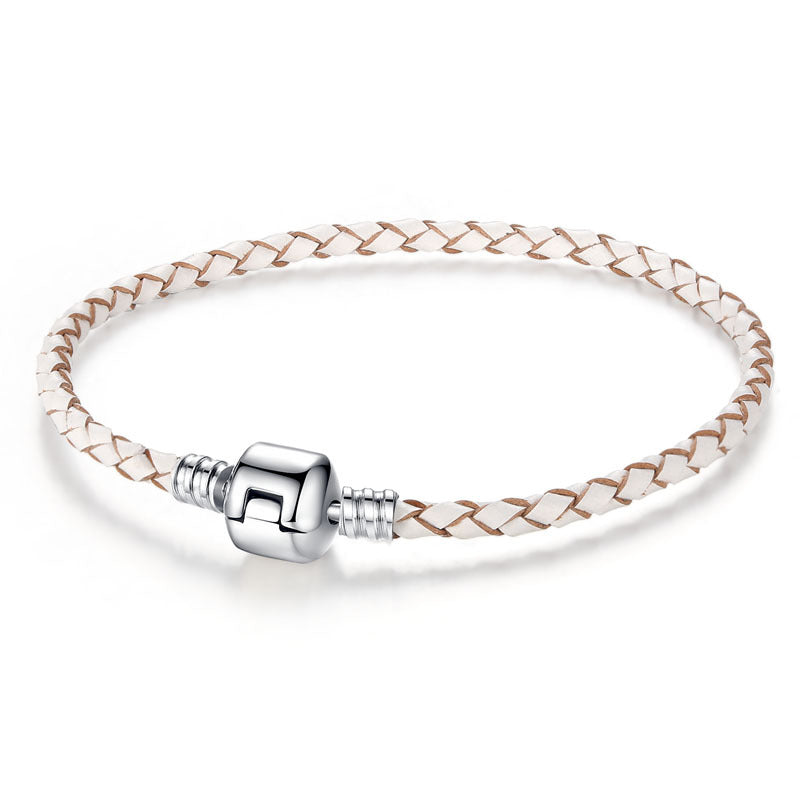 Braided Leather Charm Bracelet