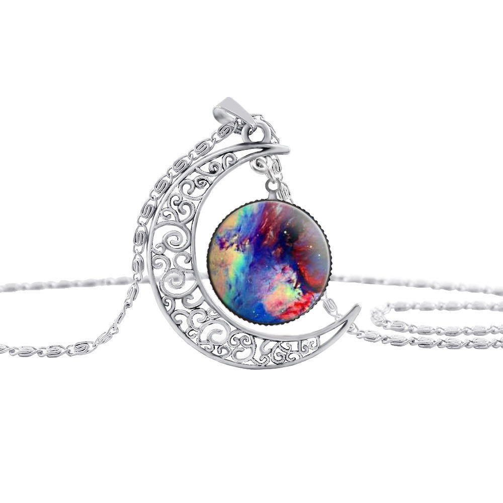 Celestial Moon Gemstone Necklace for Women