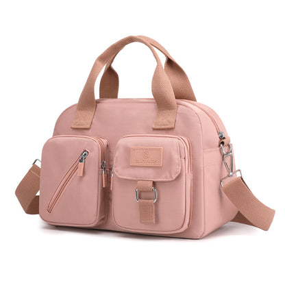Multi-Pocket Nylon Crossbody Handbag for Women