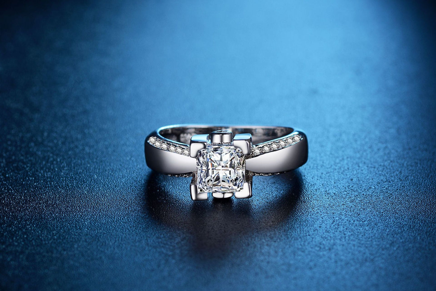Silver Princess Cut Ring