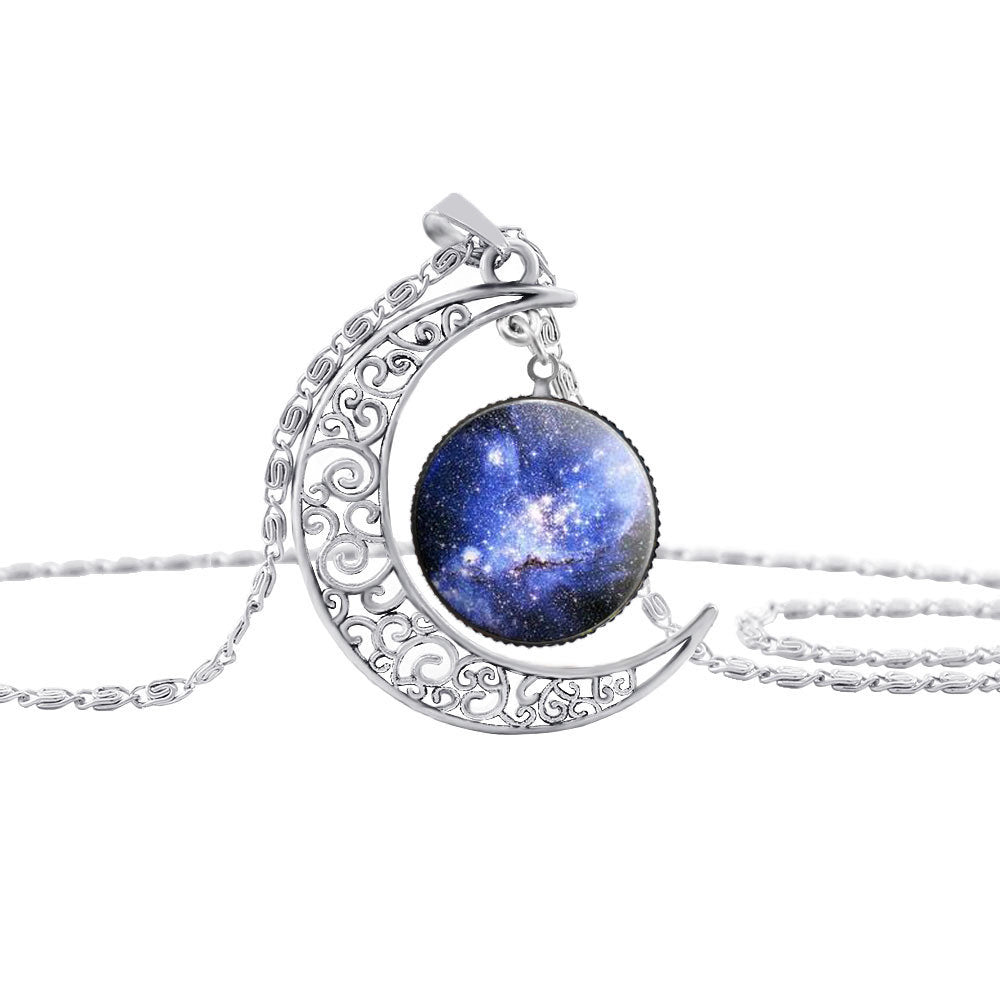 Celestial Moon Gemstone Necklace for Women