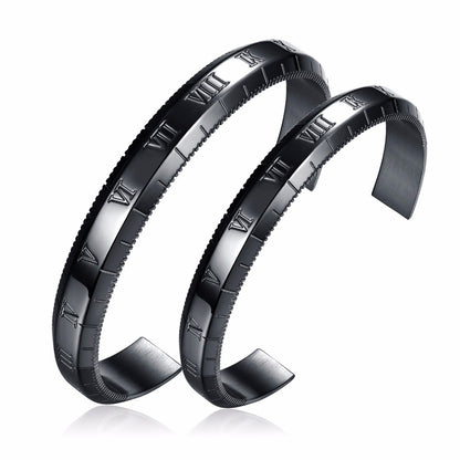 Luxury Roman Numeral Cuff Bracelet for Men & Women
