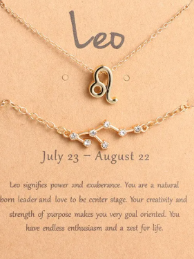 Zodiac Sign Necklace Set – Elegant Astrology Jewelry for Women