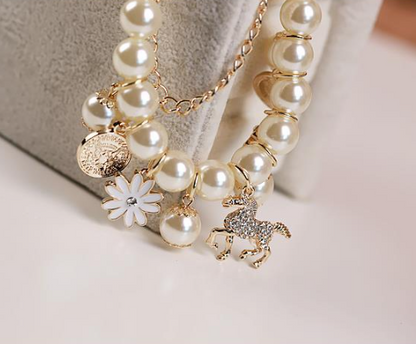 Luxury Pearl Flower Charm Bracelet for Women
