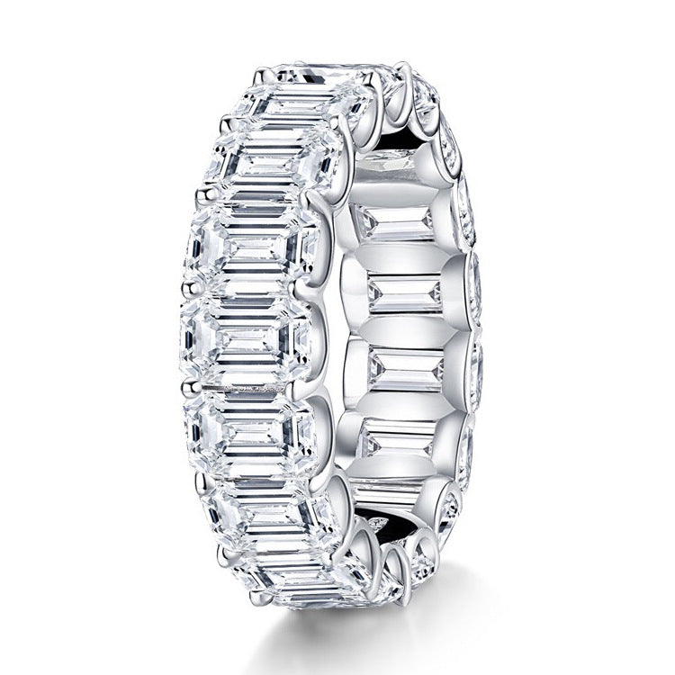 Luxury Sterling Silver Eternity Ring with Diamond Simulant