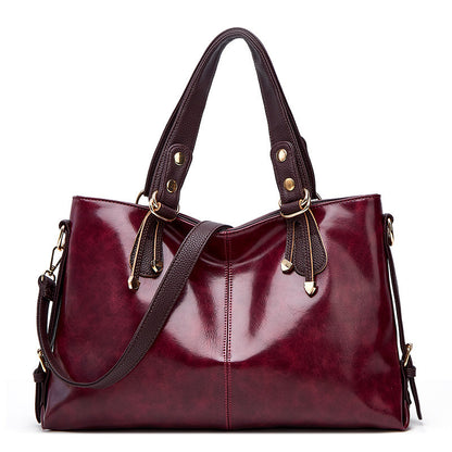 Large Capacity Soft Leather Tote Handbag – Elegant Women’s Shoulder Bag