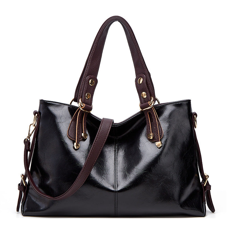 Large Capacity Soft Leather Tote Handbag – Elegant Women’s Shoulder Bag