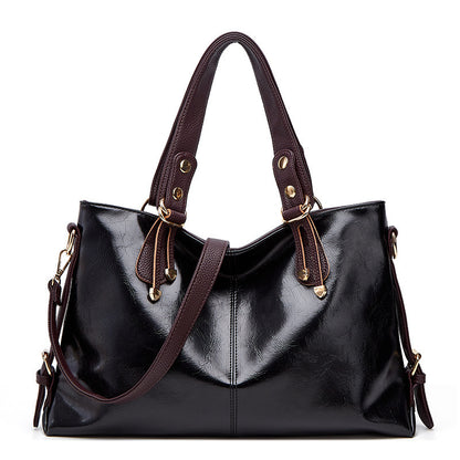 Large Capacity Soft Leather Tote Handbag – Elegant Women’s Shoulder Bag