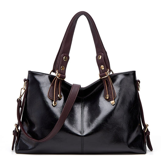 Large Capacity Soft Leather Tote Handbag – Elegant Women’s Shoulder Bag