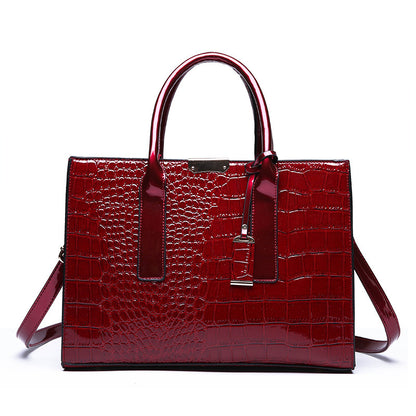 Luxury Crocodile Pattern Shoulder Tote Bag – Elegant Women’s Messenger Handbag