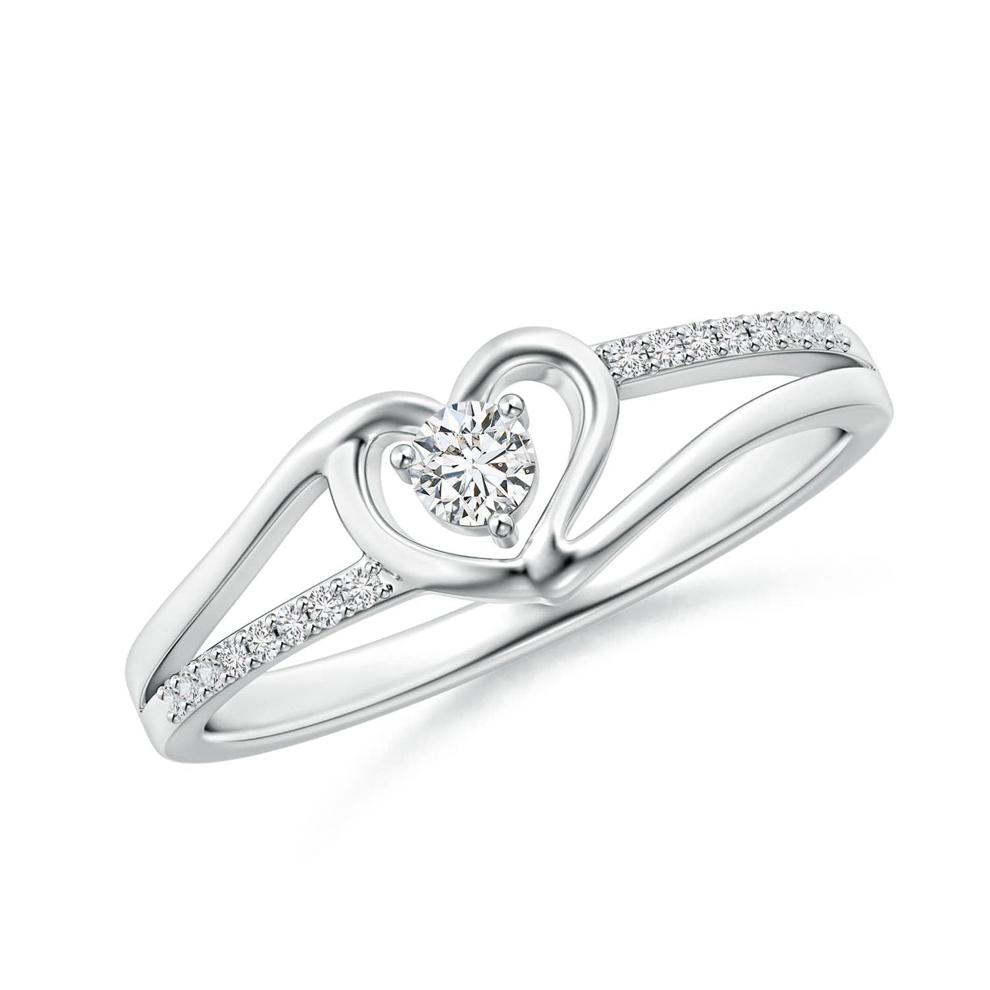 Sterling Silver Diamond Heart Ring