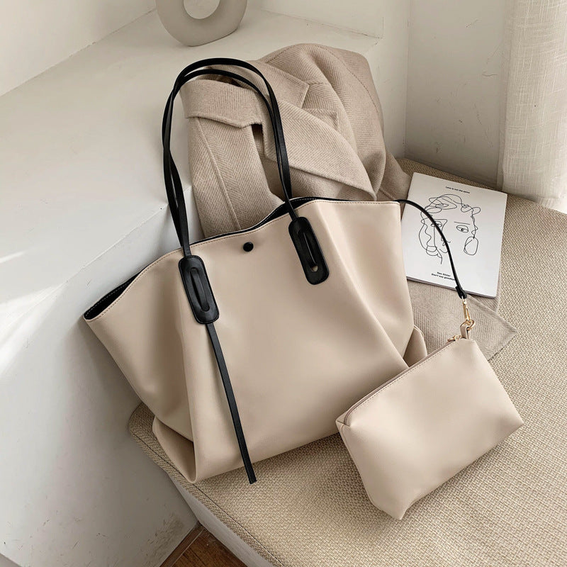 Elegant Large Capacity Shoulder Tote Bag for Women – Minimalist Fashion Handbag