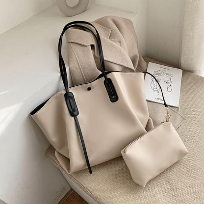 Elegant Large Capacity Shoulder Tote Bag for Women – Minimalist Fashion Handbag