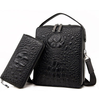 Genuine Leather Crocodile Pattern Handbag