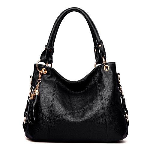 Soft Leather Tassel Shoulder Bag – Elegant Women’s Fashion Handbag