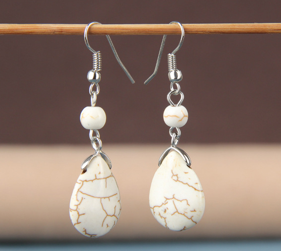 Natural Stone Drop Dangle Earrings