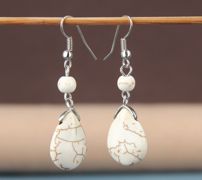 Natural Stone Drop Dangle Earrings
